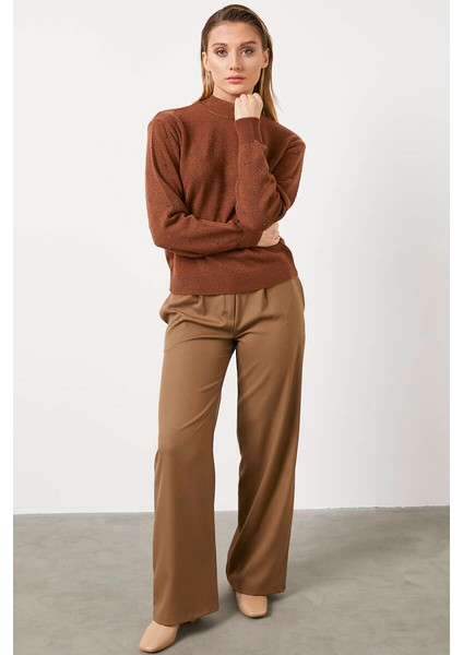 Y Balıkçı Kolları Incili Kazak - Taba fiyatları