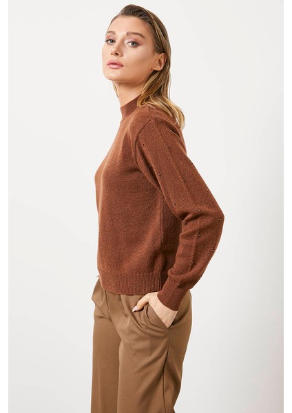 Y Balıkçı Kolları Incili Kazak - Taba modelleri