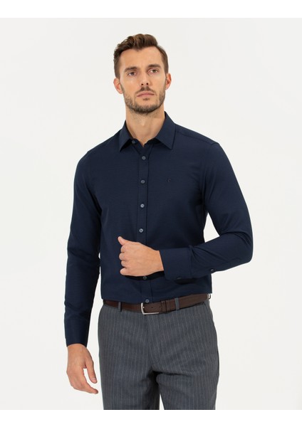 Pierre Cardin Erkek Lacivert Slim Fit Gömlek 50260311-VR033