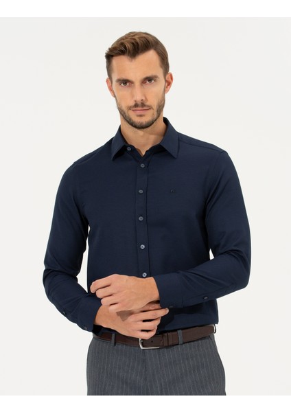 Pierre Cardin Erkek Lacivert Slim Fit Gömlek 50260311-VR033