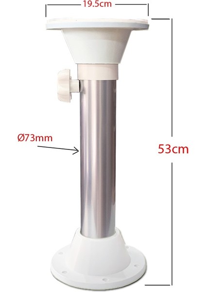 Teleskopik Masa Ayağı Tekne & Karavan 2 Kademe 53-81CM Beyaz Taban fiyatları