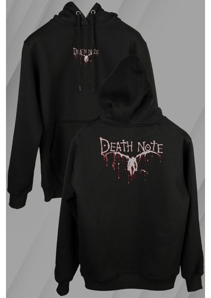 Death Note Oyun Ölüm Notu Ön ve Arka Baskılı Sweatshirt Unisex Kapüşonlu Hoodie