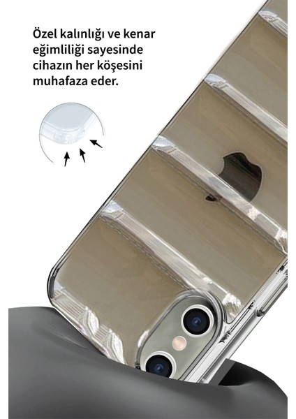 Deilmi Iphone X/XS Uyumlu Şeffaf Siyah Lens Korumalı Renkli Kapitone Görünüm Çizilmez Dapper Silikon Kılıf Kapak