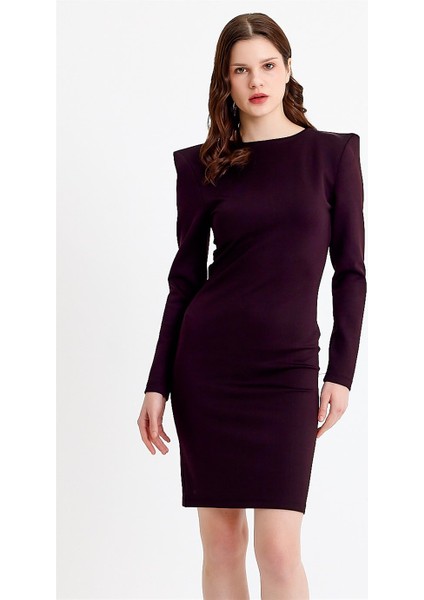 Vatkalı Siyah Bodycon Mini Elbise