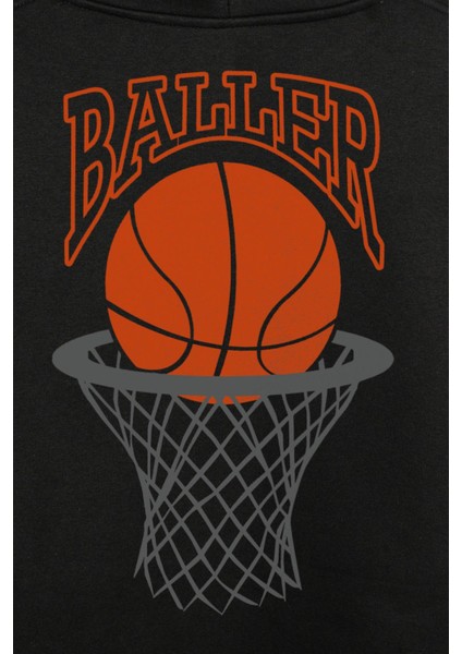 Baller Basketball Basketbol Nba Basketçi Üçlük Ön ve Arka Baskılı Sweatshirt Unisex Kapüşonlu Hoodie fiyatları