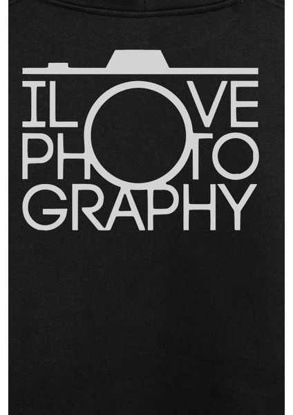 I Love Photography Fotoğrafçı Canon Nikon Ön ve Arka Baskılı Sweatshirt Unisex Kapüşonlu Hoodie fiyatları