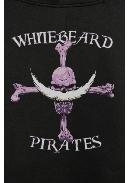 Whitebeard Amiral Prates One Piece Luffy Ön ve Arka Baskılı Sweatshirt Unisex Kapüşonlu Hoodie