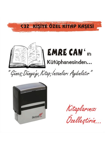 Kitap Kurtlarına ve Kişiye Özel Kitap Kaşesi Kitap Mühürü