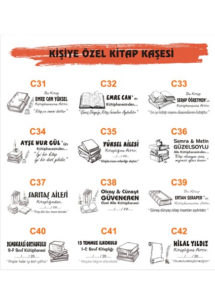 Kitap Kurtlarına ve Kişiye Özel Kitap Kaşesi Kitap Mühürü