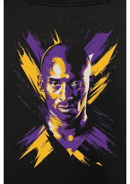 Kobe Bryant Black Mamba 24 Basketball Legend Ön ve Arka Baskılı Siyah Ön ve Arka Baskılı Sweatshirt Unisex Kapüşonlu Hoodie modelleri