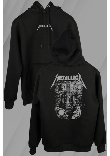 Metallica Kirk Ouija Board Guitar Rock Gitar Ön ve Arka Baskılı Sweatshirt Unisex Kapüşonlu Hoodie
