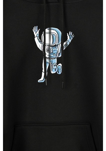 Astronot Dans Uzay Cosmos Space Galaksi Gezegen Ön ve Arka Baskılı Sweatshirt Unisex Kapüşonlu Hoodie fiyatları