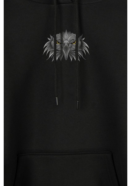 Kargalar Sürüyle Kartallar Yalnız Uçar Beşiktaş Ön ve Arka Baskılı Sweatshirt Unisex Kapüşonlu Hoodie modelleri