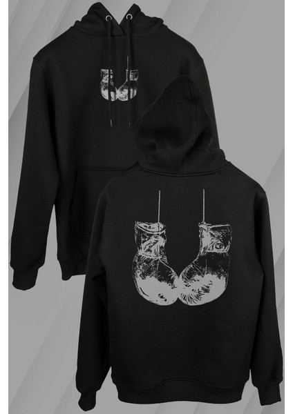 Muhammed Ali Clay Boks Eldiveni Impossible Is Ön ve Arka Baskılı Sweatshirt Unisex Kapüşonlu Hoodie