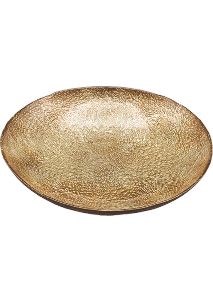 Cam Gold Meyve Tabağı Dokulu 30 cm