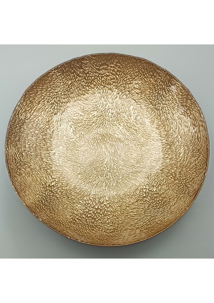 Cam Gold Meyve Tabağı Dokulu 30 cm
