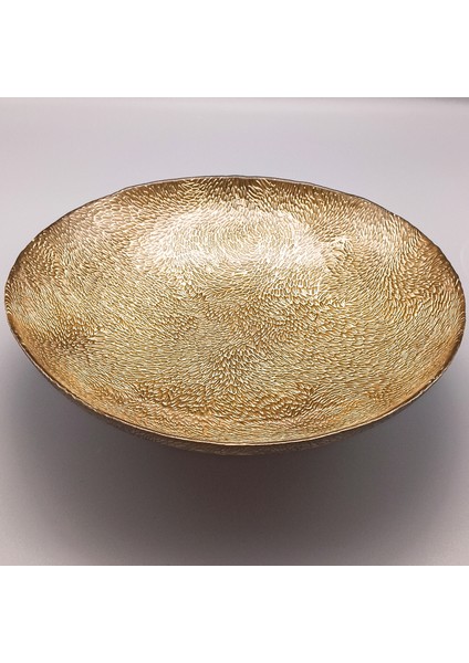 Cam Gold Meyve Tabağı Dokulu 30 cm
