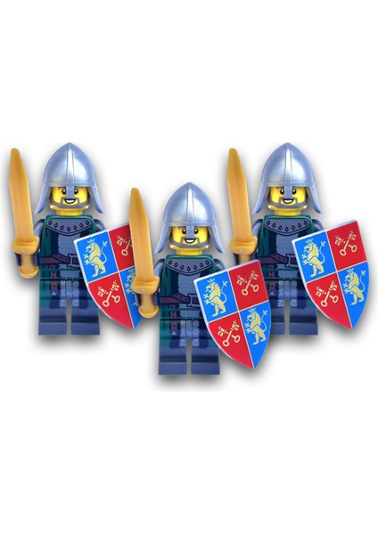 Castle Orijinal Minifigürler - Yeşil Şövalye Knight (3 Adet)