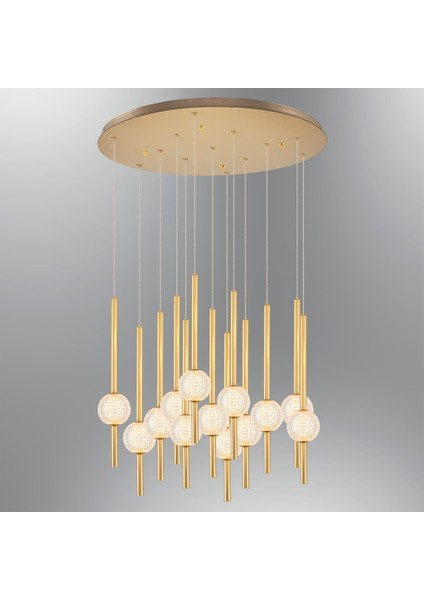 Pearl 13'lü Sarkıt Avize Sarı 4133-13A-03