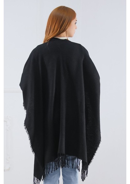 Kadın Panço Şal Siyah fırsatları
