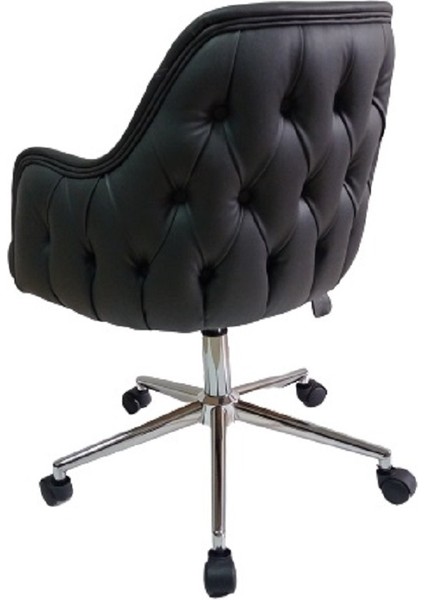 Bilgisayar Sandalyesi Kapitone Desenli Antrasit Renk Suni Deri modelleri