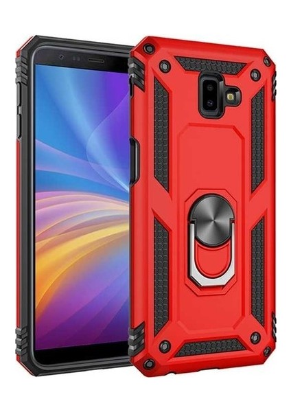 Samsung Galaxy S9 G960 Kılıf Çift Katmanlı Yüzüklü Manyetik Vega Araç Tutucu Destekli Zırhlı Tank Kapak