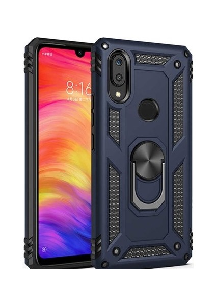 Apple iphone Xs Max Kılıf Çift Katmanlı Yüzüklü Manyetik Vega Araç Tutucu Destekli Zırhlı Tank Kapak