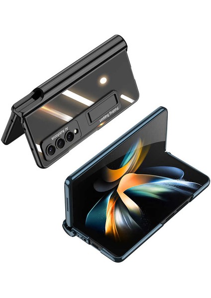 Samsung Galaxy Z Fold 4 Kılıf 360 Koruyuculu Standlı Kalem Bölmeli Kapak