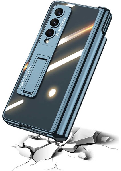 Samsung Galaxy Z Fold 4 Kılıf 360 Koruyuculu Standlı Kalem Bölmeli Kapak