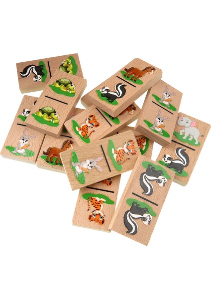 Ahşap Eşleştirme Oyunu Domino 28 Parça