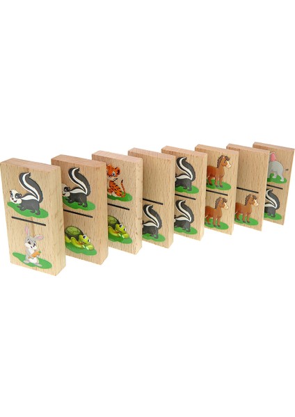 Ahşap Eşleştirme Oyunu Domino 28 Parça