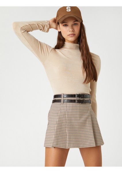 Crop Tişört Yarım Balıkçı Yaka Uzun Kollu fiyatları