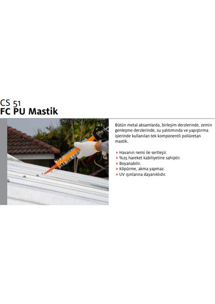 Cs 51 Fc Pu Mastik Beyaz 280 ml 6'lı Paket Yarım Koli