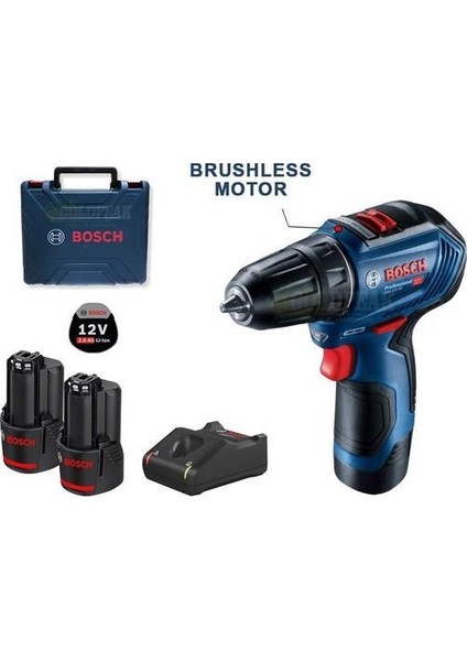 Bosch Gsr 12v-30 Li Çift Akülü Vidalama Çantalı(Clz)