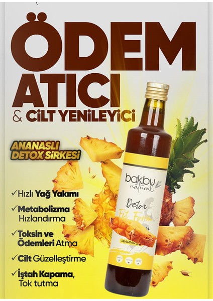 Bakbu Ananaslı Detox Sirkesi 3'lü