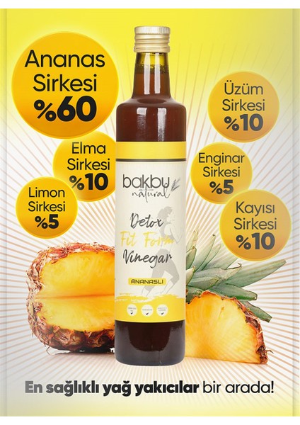 Bakbu Ananaslı Detox Sirkesi 3'lü