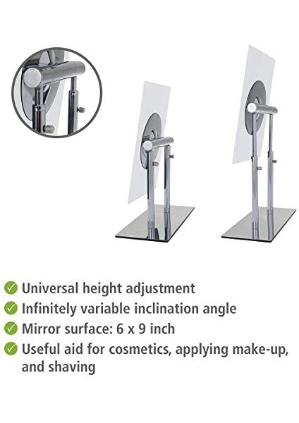 Kosmetik-Standspiegel Pinerolo - Klappbar, Stahl, 23 x 27-35 x 10 Cm, Chrom fiyatları