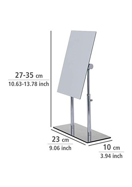 Kosmetik-Standspiegel Pinerolo - Klappbar, Stahl, 23 x 27-35 x 10 Cm, Chrom modelleri