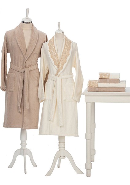 Victory Aile Bornoz Seti Krem-Bej