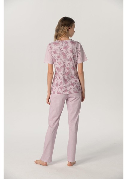 1225 Kadın Klasik Kısa Kol Pijama Takımı