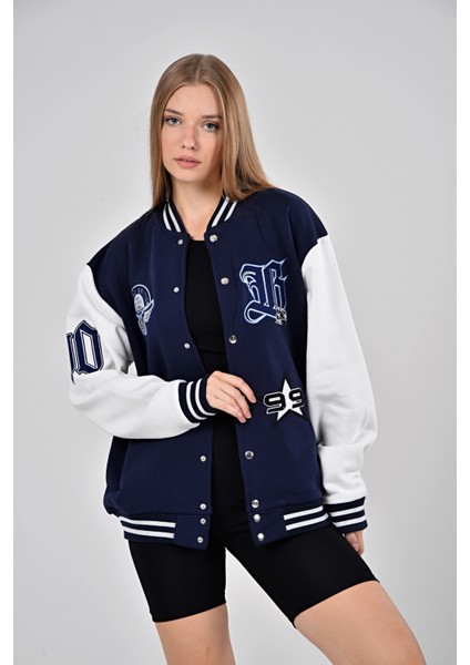 Unisex Oversize Owners Club Bomber Kolej Ceket fırsatları