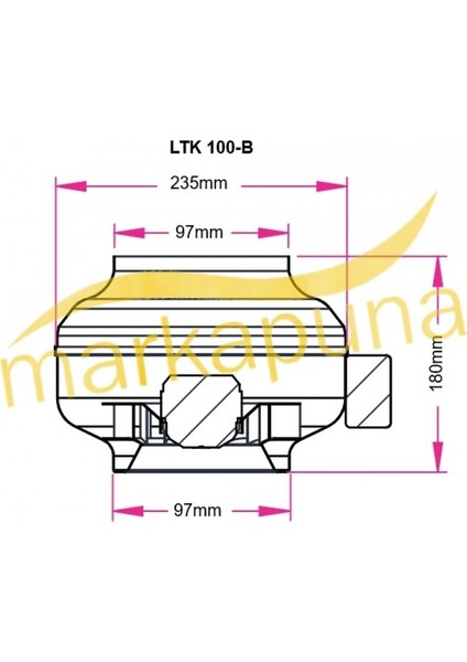 Fanex Fan Lkt 100-B Geriye Eğimli 10 cm 255 M³/h Yuvarlak Kanal Fanı