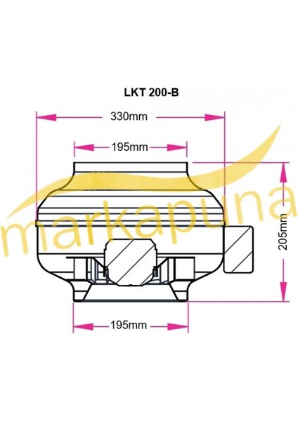 Fanex Fan Lkt 200-B Geriye Eğimli 20 cm 1140 M³/h Yuvarlak Kanal Fanı