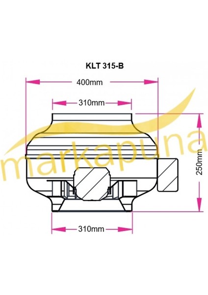 Fanex Fan Lkt 315-B Geriye Eğimli 31 cm 1875 M³/h Yuvarlak Kanal Fanı