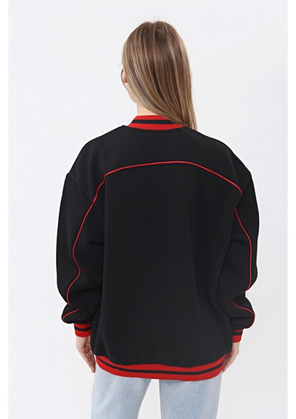 Unisex Oversize Limited Edition Siyah Bomber Kolej Ceket fırsatları