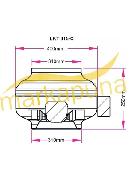 Lkt 315-C Geriye Eğimli 31 cm 2500 M³/h Yuvarlak Kanal Fanı