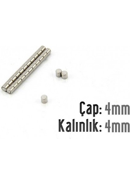 Neodyum Mıknatıs Magnet - 4 mm Çap - 4 mm Kalınlık modelleri