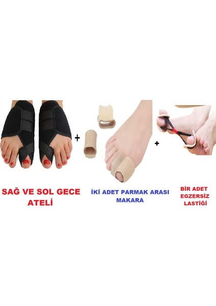Ayak Kemik Eğriliği Ayırgaç Gece Bandajı + Silikon Parmak Arası Makara