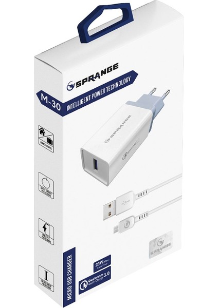 Usb-Mikro Beyaz Şarj Aleti Seti 23W (M-30) fırsatları
