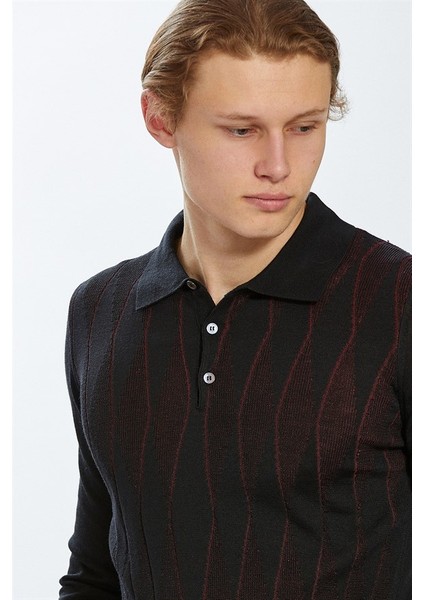 Erkek Uzun Kol Polo Yaka Minimalist Kazak - Günlük Stil indirimleri